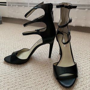 BCBGeneration Black Leather Zip-Up Stiletto Sz 7